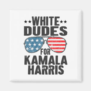 White Dudes For Kamala Harris Sungles Usa Magnet
