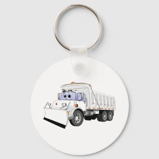 White Dump Truck Cartoon Keychain