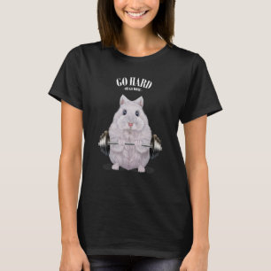 White Dwarf Hamster Muscle Training Weightlifting  T-Shirt