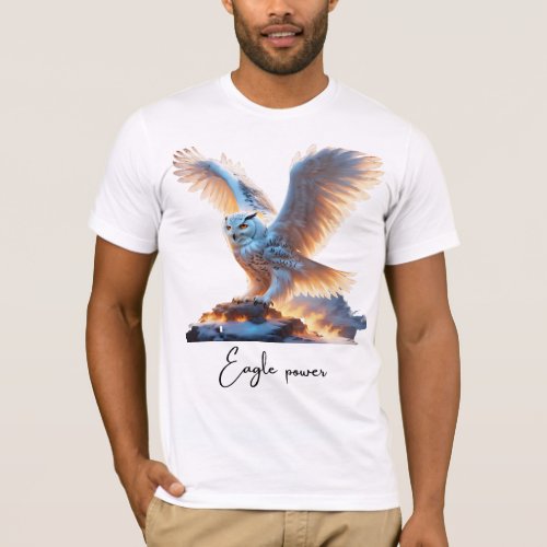 White eagle printed T_shirt