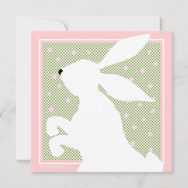 White Easter Bunny Brunch Invitation (Front)