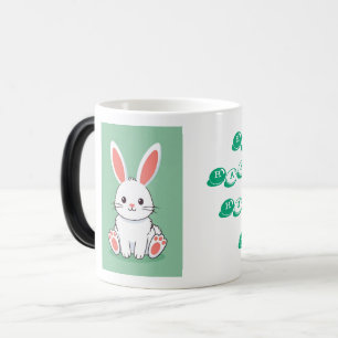 White Easter Bunny Image Color Morph Mug