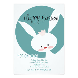 White Easter Bunny Invitation