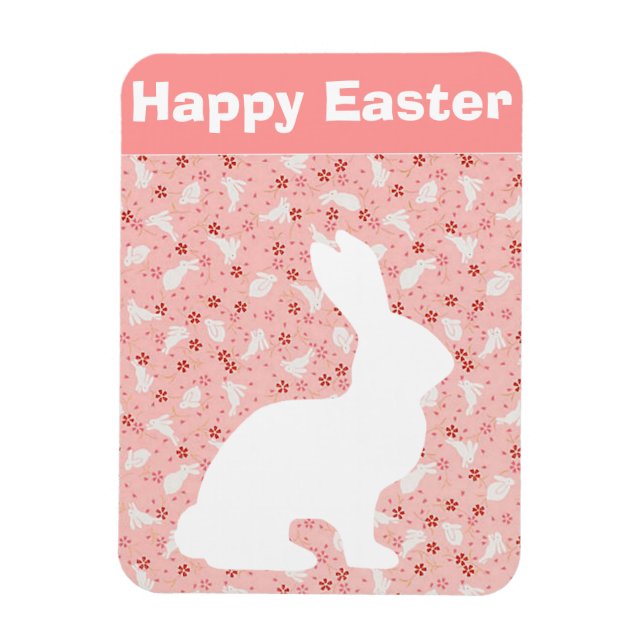 White Easter Bunny Magnet (Vertical)