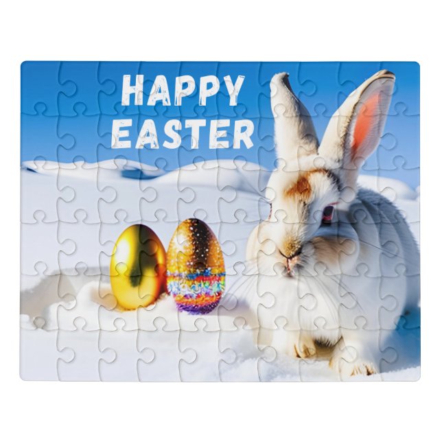 White Easter Bunny Puzzle (Puzzle Horizontal)