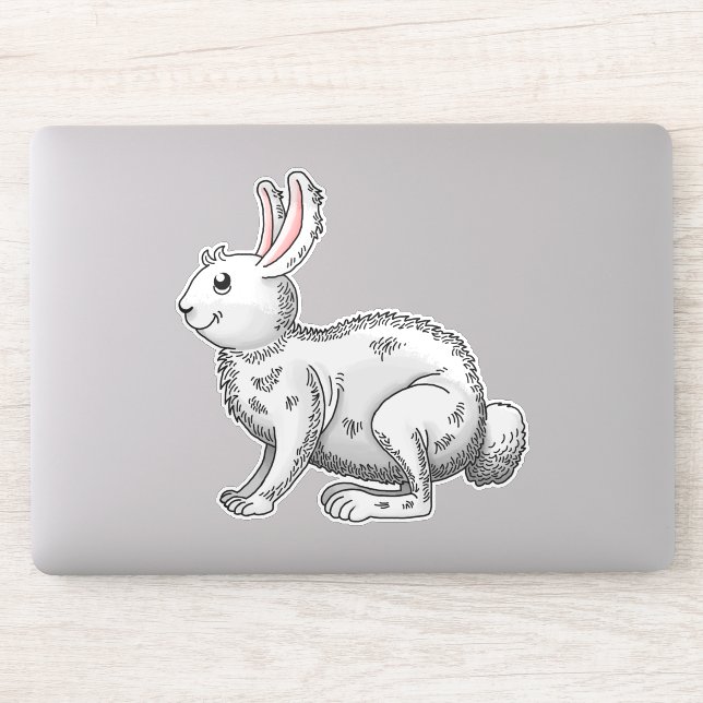 White Easter Bunny Sticker (Computer)