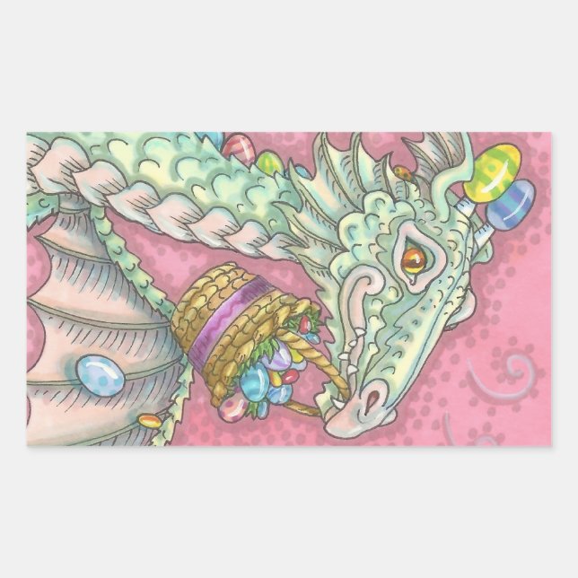 WHITE EASTER EGG DRAGON FANTASY STICKERS Sheet (Front)