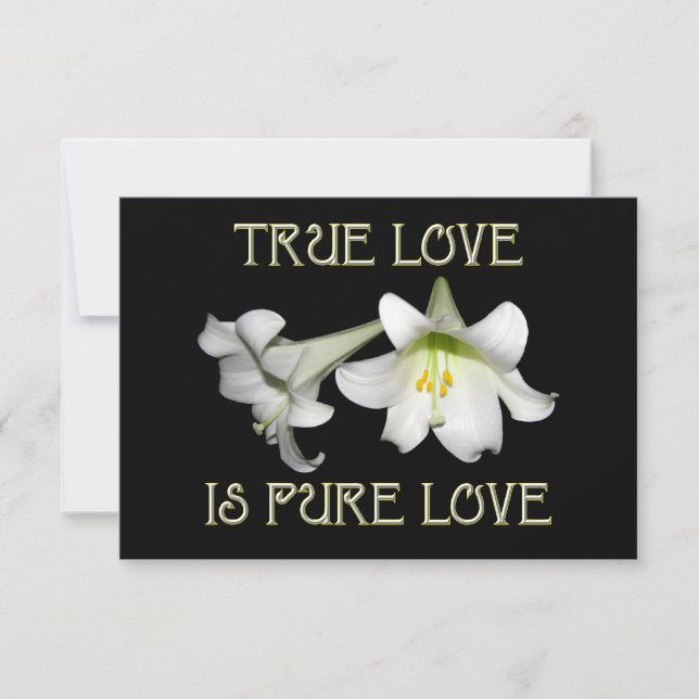 White Easter Lilies: True Love is Pure Love Invitation (Front)