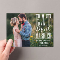White Eat Drink and Be Married Calligraphy Photo