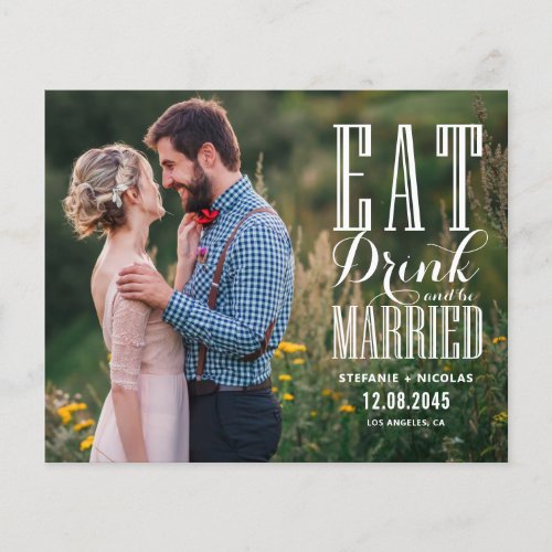 White Eat Drink and Be Married Photo Save the Date