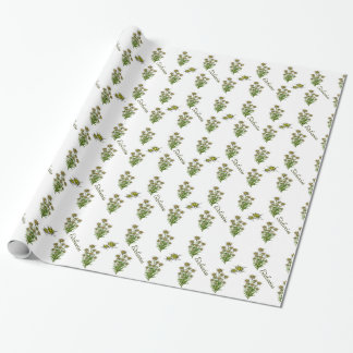 White Edelweiss Floral Wrapping Paper