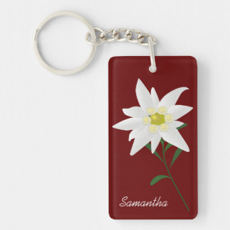 White Edelweiss Flower Custom Key Chain