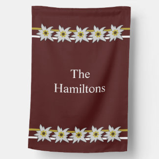 White Edelweiss On Red House Flag