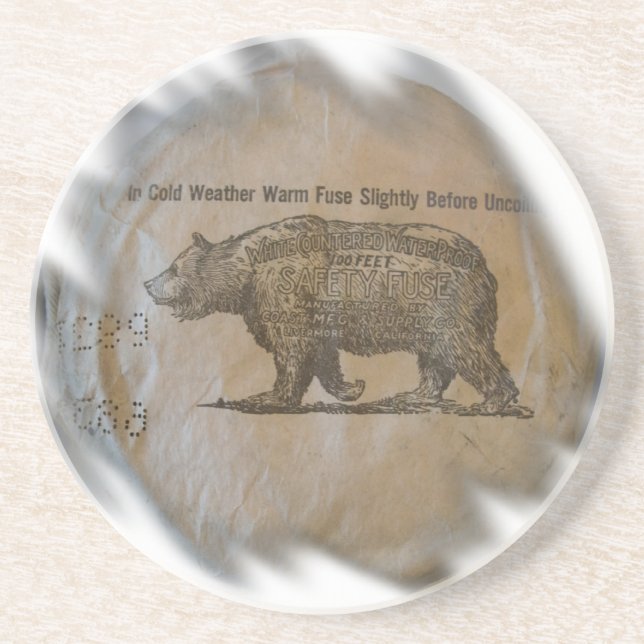 White Edge Rolled Fuse Drink Coaster (Front)