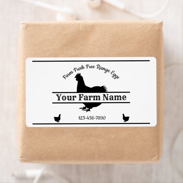 White Egg Carton Label Chicken Farmhouse (Insitu)