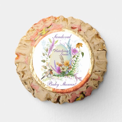 White egg small bird colorful flowers floral  reeses peanut butter cups