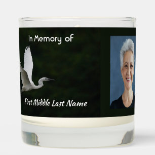 White Egret Bird Memorial Keepsake Scented Candle