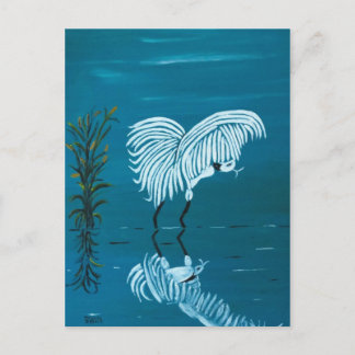 WHITE EGRET POSTCARD