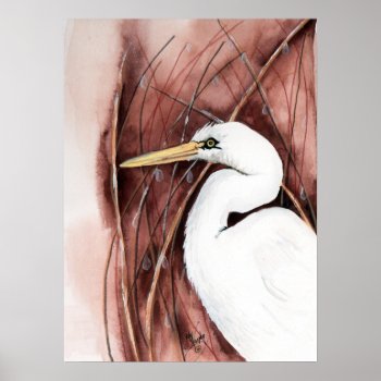 White Egret Poster by glorykmurphy at Zazzle