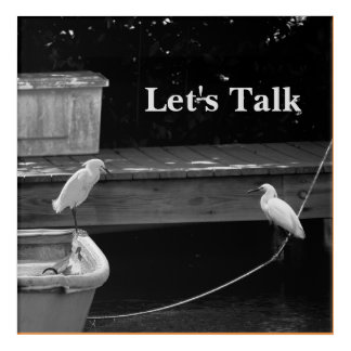 White Egrets w Boat Dock Marine Art
