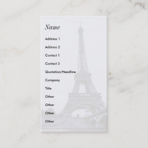 White Eiffel Tower Business Cards