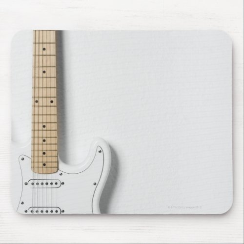 White Electric Guitar 3 Mouse Pad