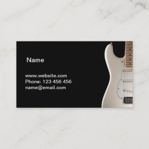 white electric guitar business card