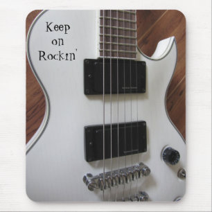 White Electric Guitar Mouse Pad