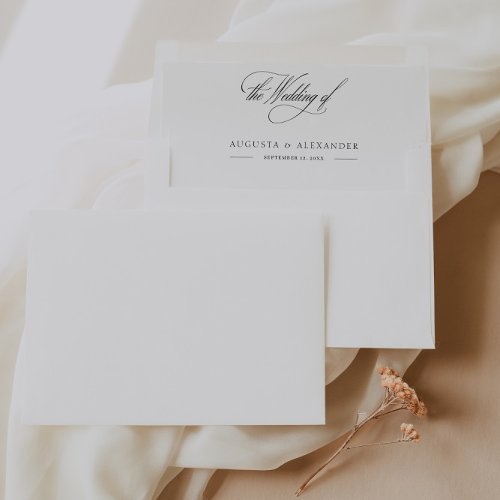 White Elegant Calligraphy Wedding Envelope Liner