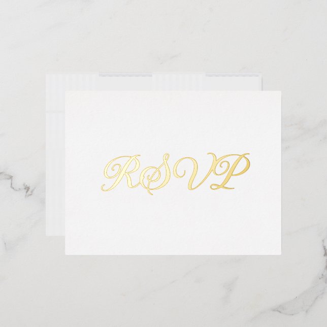 White Elegant Co-Starring Foil RSVP Card (Envelope)