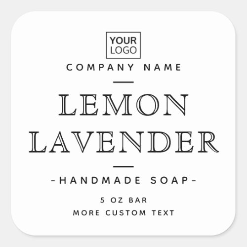 White elegant custom logo square product labels