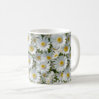White Elegant Daisies Coffee Mug