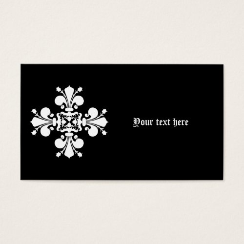 White elegant damask motif business card template