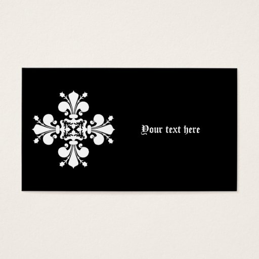 Customizable White elegant damask motif business card template