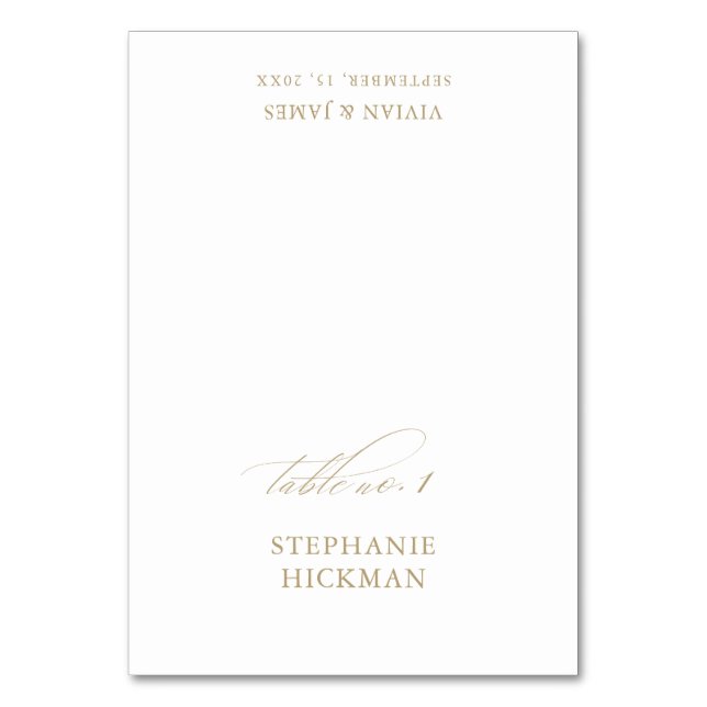 White Elegant Delicate Wedding Guest Place Card (Front)