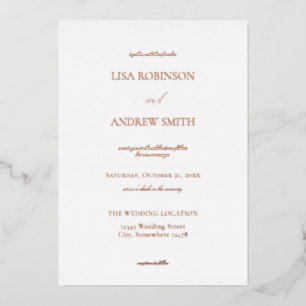White Elegant  Foil Invitation