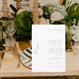 White Elegant Gold text Wedding  Menu