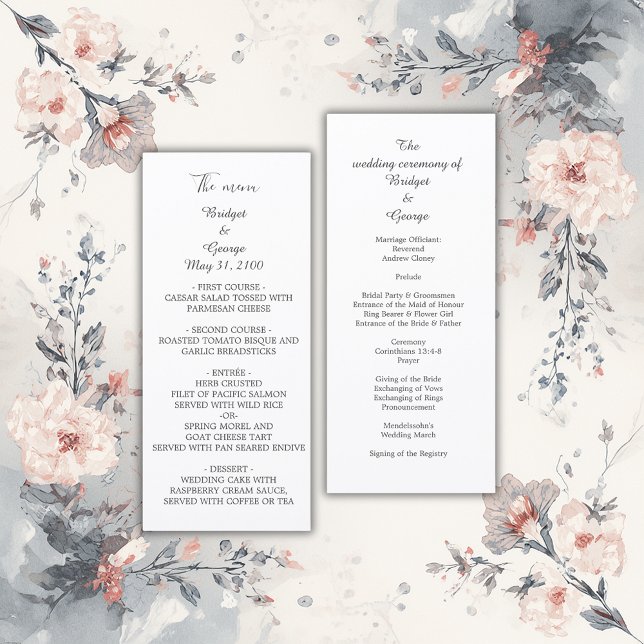white elegant minimal wedding program (Creator Uploaded)