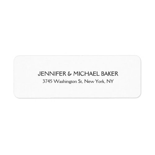 White Elegant Minimalist Plain Modern Family Name Label