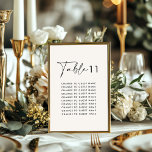 White elegant modern wedding table seating chart<br><div class="desc">Budget black and white elegant modern wedding table number seating chart decor sign.</div>