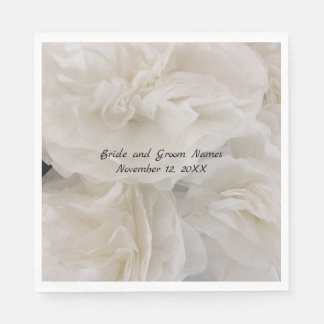 White Elegant Paper Flowers Napkins
