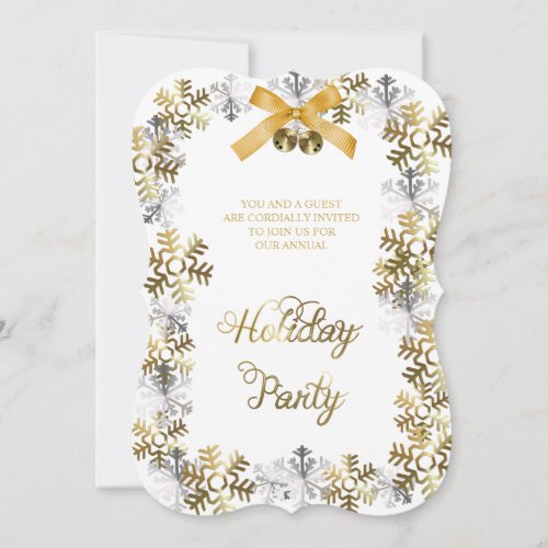 White Elegant Snowflake Corporate Party Invite