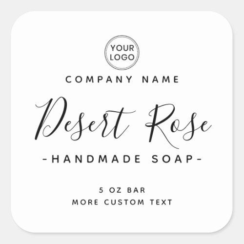 White elegant square product labels