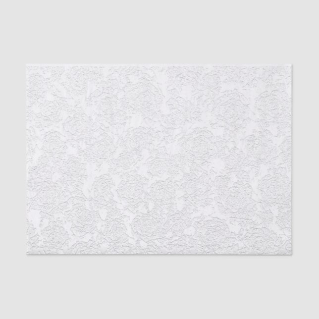 White Elegant Succulent Pattern Decoupage Tissue Paper (Front)