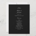 White Elegant Wedding Ceremony Program - Black<br><div class="desc">Have a simple,  minimalist wedding ceremony program with this wedding ceremony white elegant wedding program card.</div>