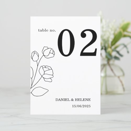  White Elegant Wedding Table Number Card