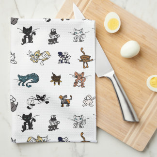 White Elemental pets Kitchen Towel