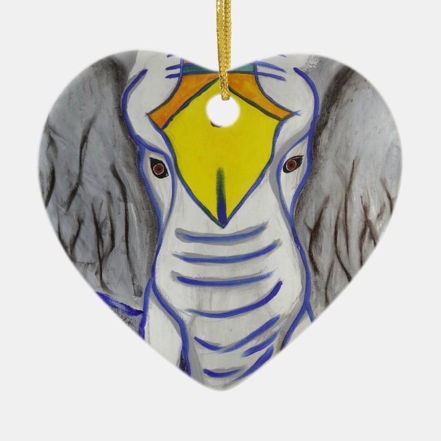 White Elephant Ceramic Ornament (Front)