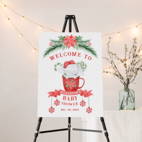 White Elephant Christmas  Baby Shower Foam Board