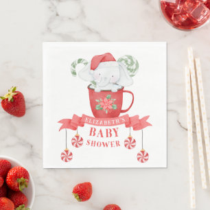 White Elephant Christmas Baby Shower Napkins
